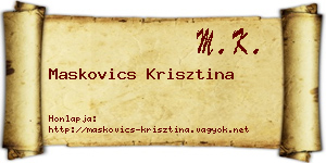 Maskovics Krisztina névjegykártya