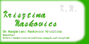 krisztina maskovics business card